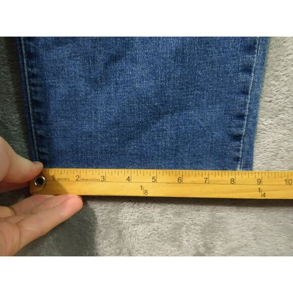 Levis 505 Jeans Womens 16 Blue Denim Straight Leg High Rise Medium Wash Stretch - Picture 6 of 10